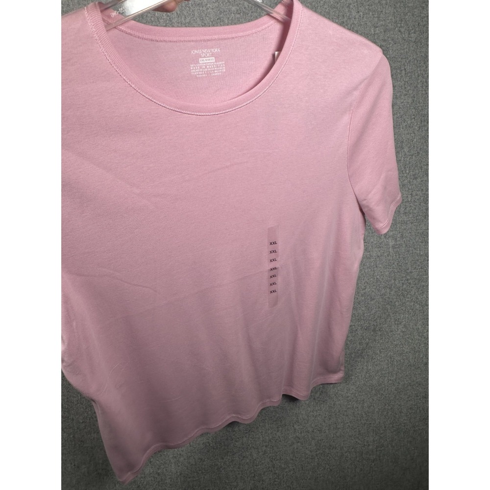 NWT Jones New York Sport XXL Women Top Pink Tee Short Sleeve Basic Solid Cotton - Picture 7 of 11